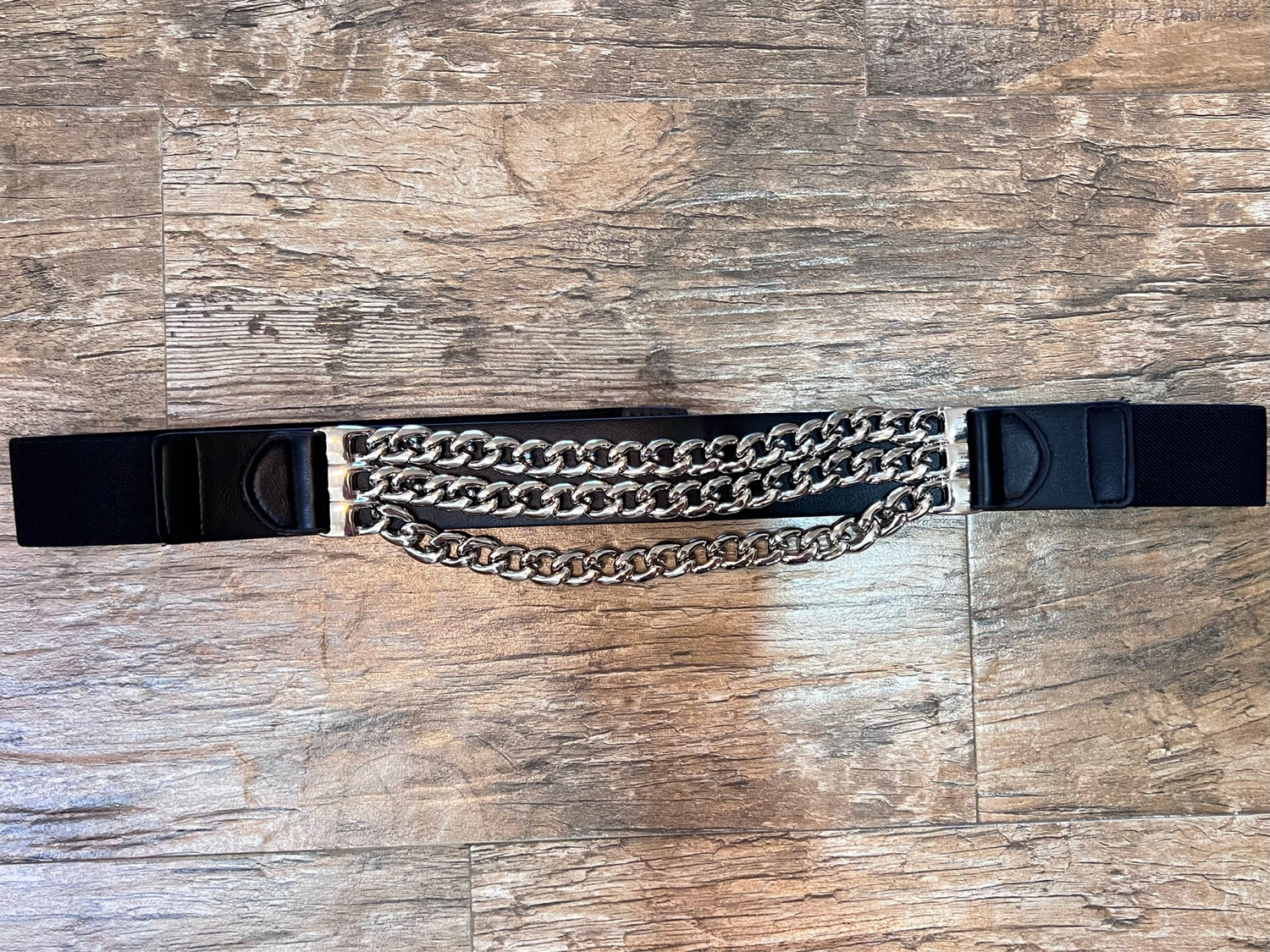 Black Silver Chains Plus Size Belt