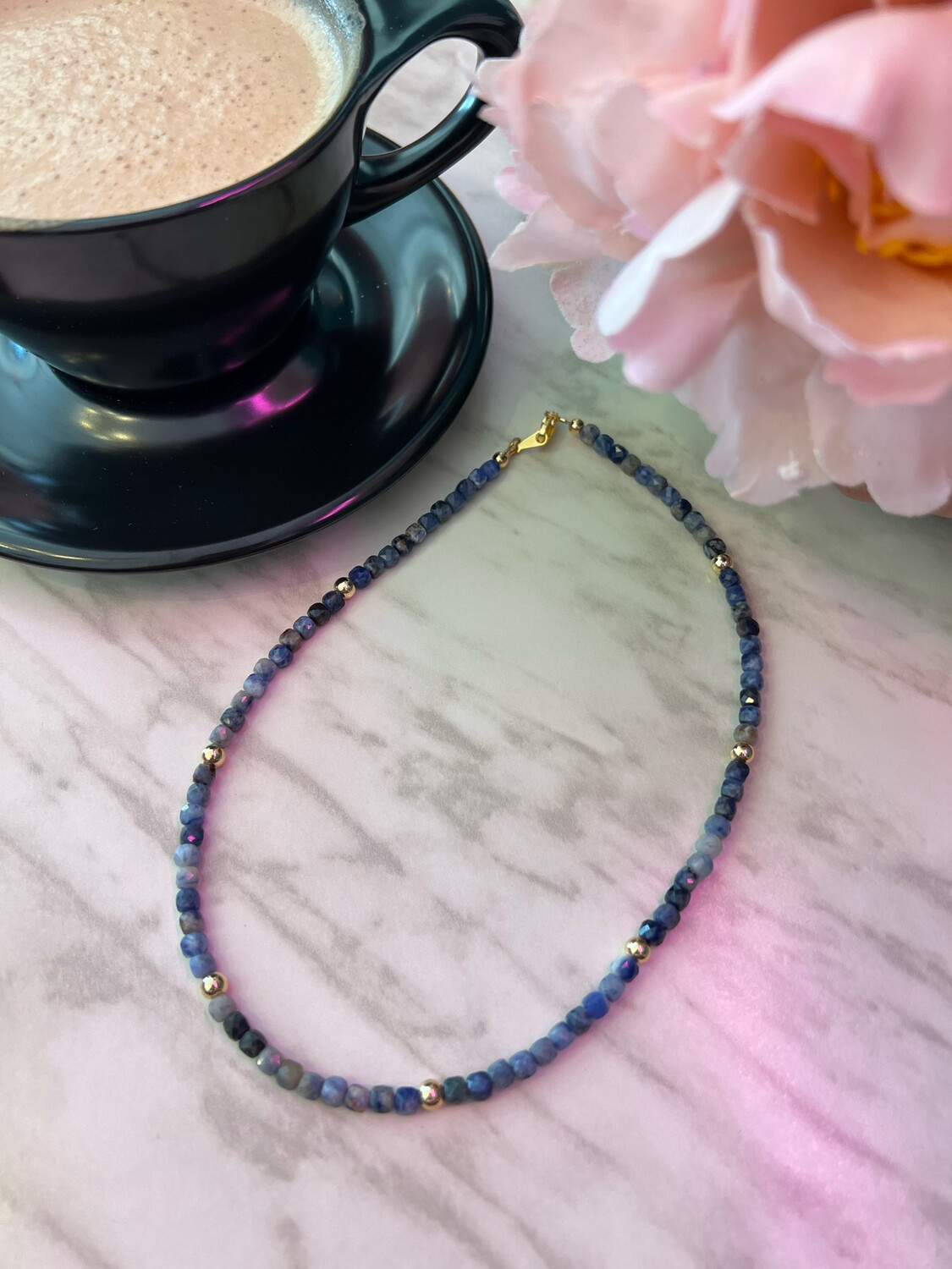 W Handcrafted Blue Necklace