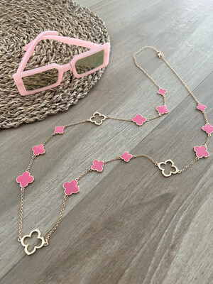 Pink Clovers Necklace