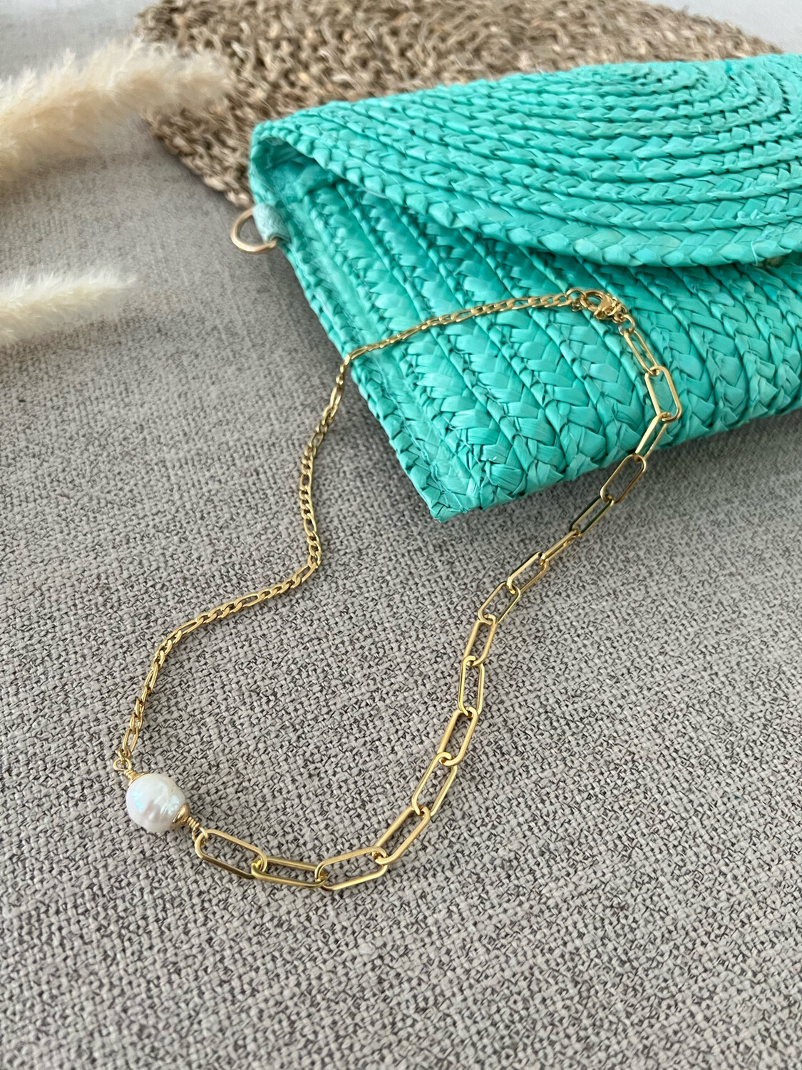 Desigual Gold Chain & Pearl Necklace
