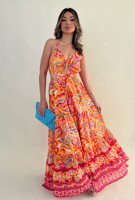 Gianna Orange Maxi Dress