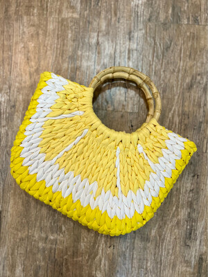 Yellow Straw Handmade Handbag