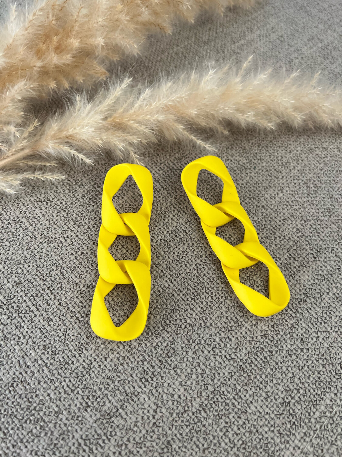 Yellow Bold Chain Earrings
