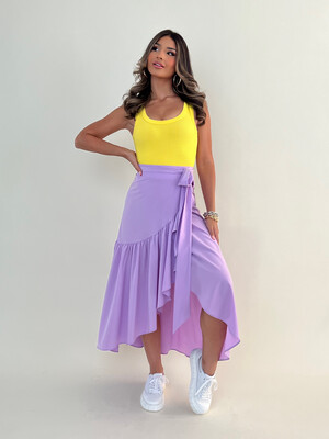Lilac Wrap Maxi Skirt (One Size)