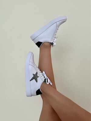 White Black Stars Sneakers