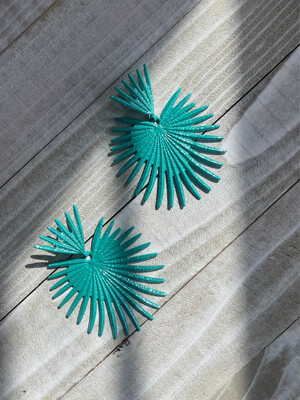 Aqua Exotic Flower Earrings