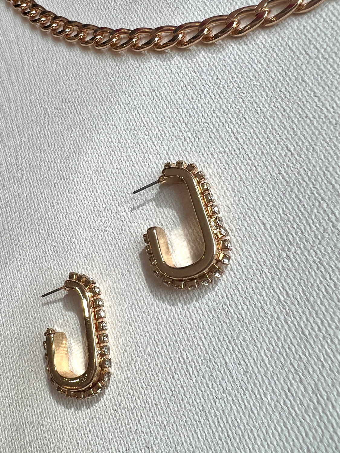 Gold & Silver Rhinestones Earrings