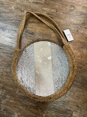 Silver & Natural Round Tote