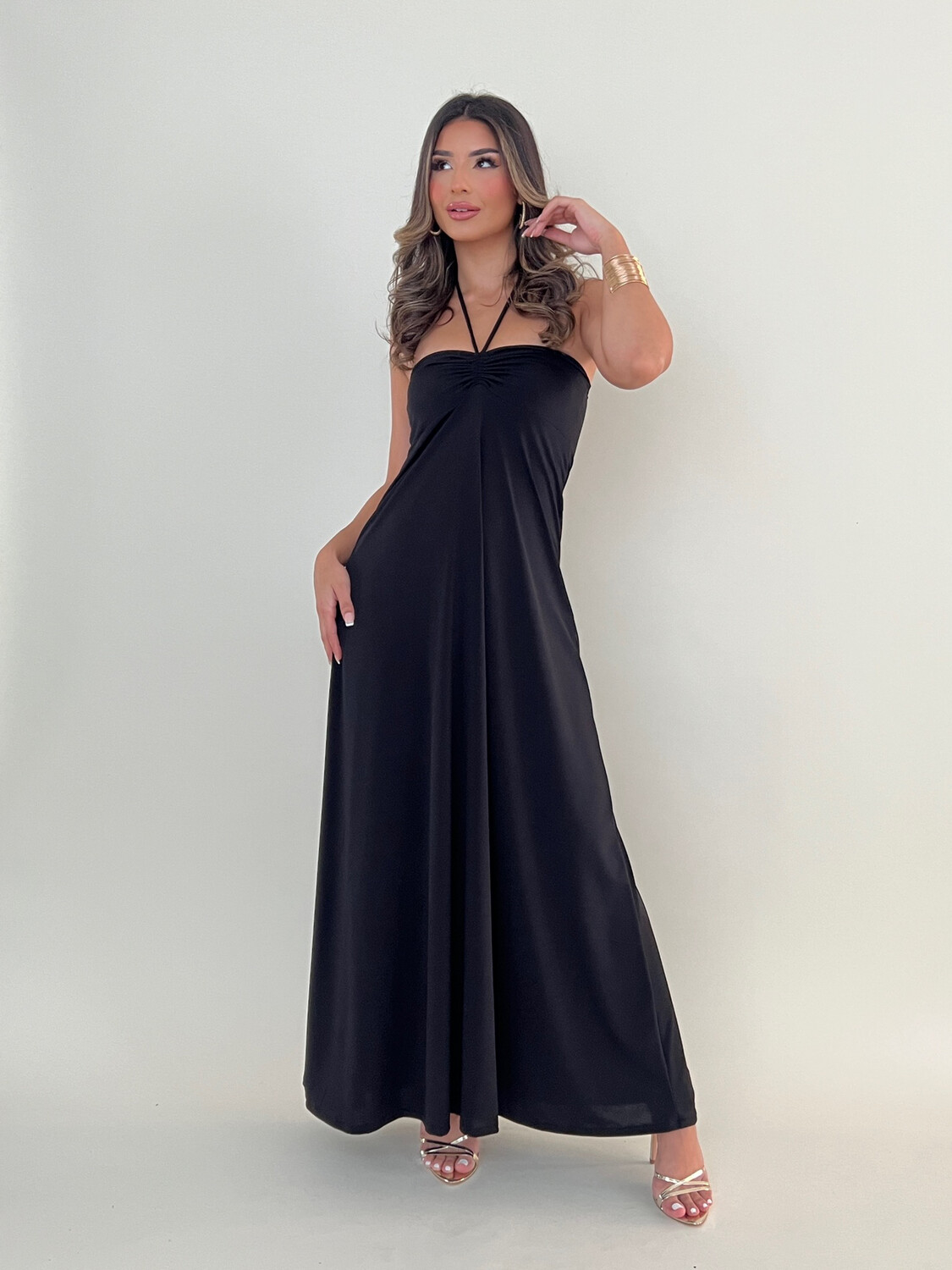 Black Strapless Maxi Dress By ZC