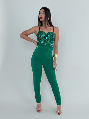 Green Emerald High Waist Pants