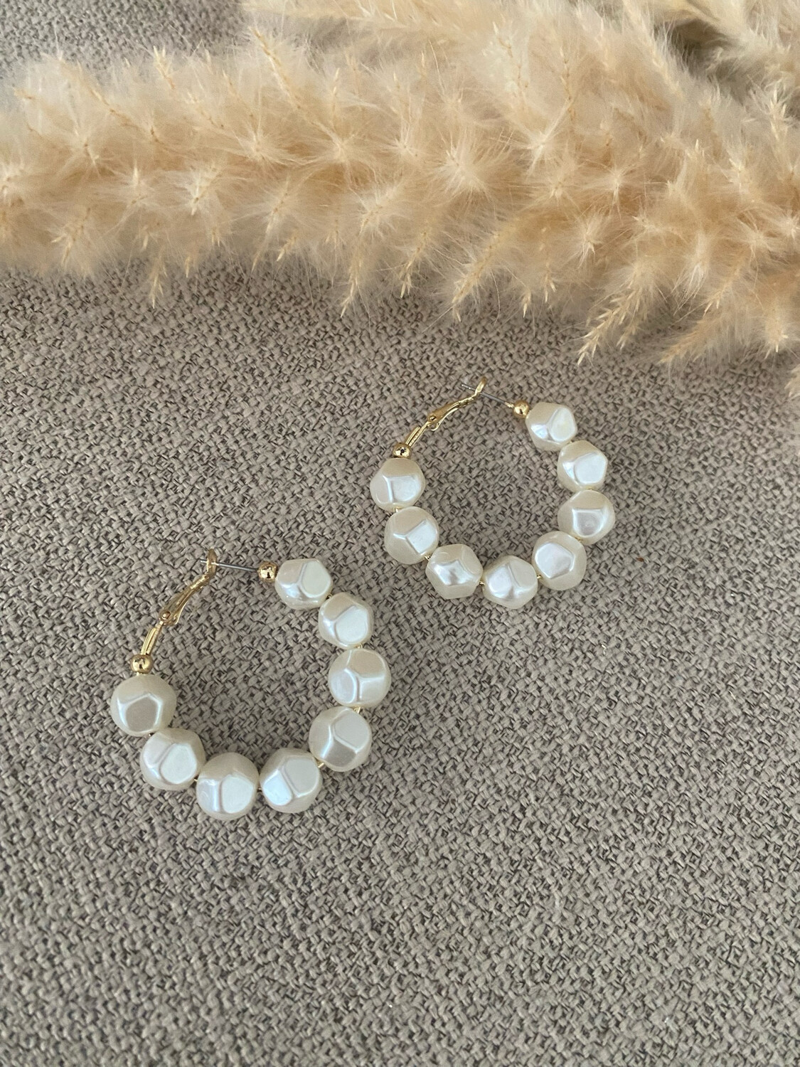Pearls Hoops Earrings
