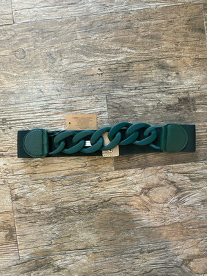 Hunter Green Chain Spandex Belt
