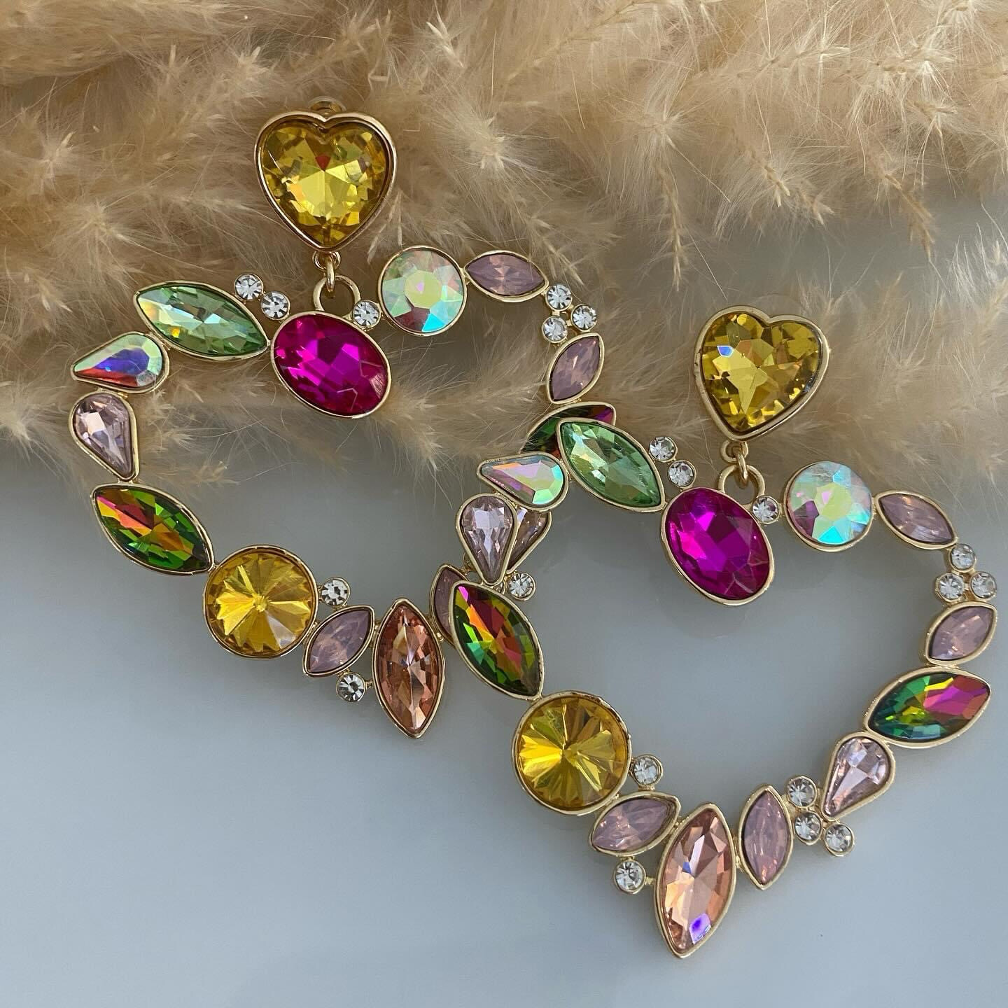 Bejeweled Heart Earrings