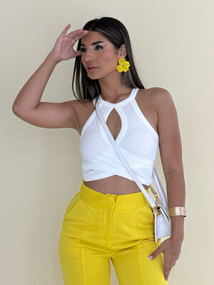 White Cut Out Top (One Size)