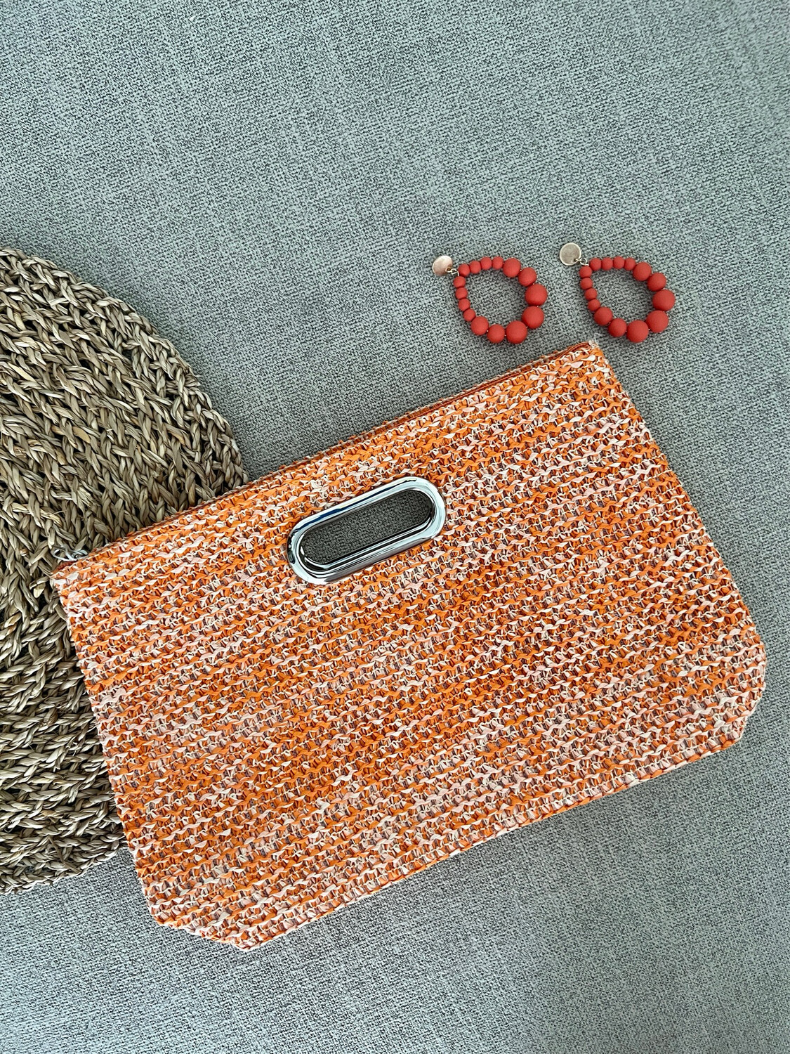 Orange Retro Clutch Handbag