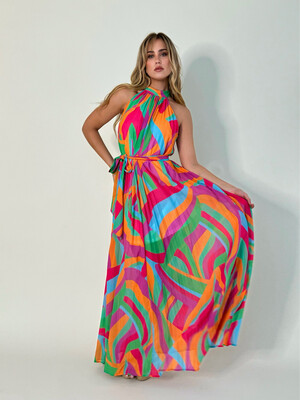 Vibrant Colors Maxi Dress