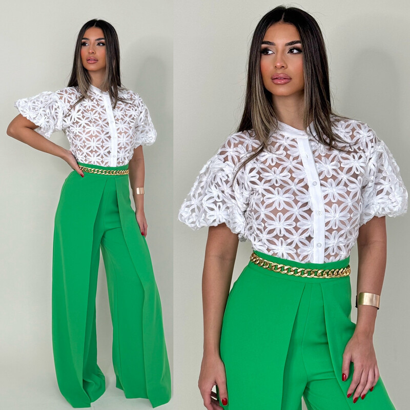 Kelly Green Elegant Pants