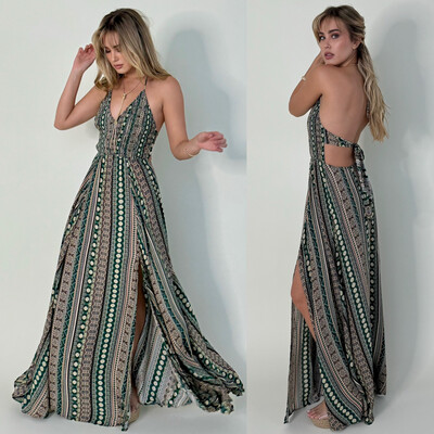 Olive Bohemian Maxi Dress