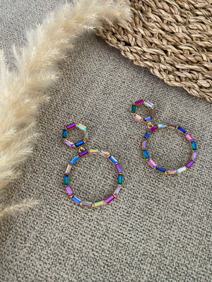 Multicolor Round Luxe Earrings