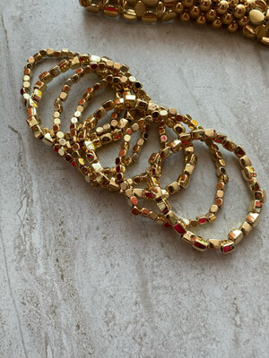 Gold Metallic Bracelet Set