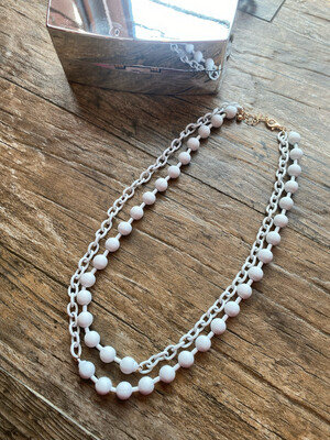 Matte White Bead Necklace