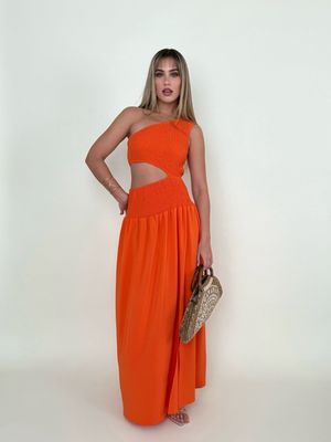 Naranja One Shoulder Maxi Dress
