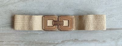 Ivory Gold Square Spandex Belt