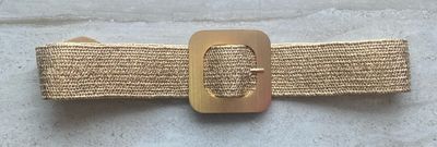 Gold Raffia Spandex Belt