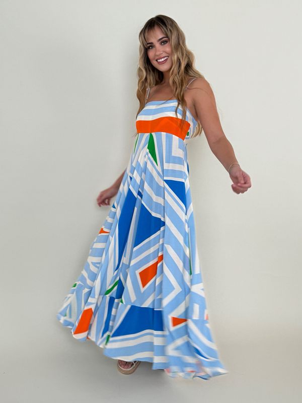 Colorful Abstract Maxi Dress