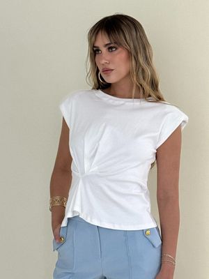 White Knotted Top