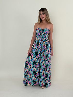Tropical Vibes Strapless Jumpsuit