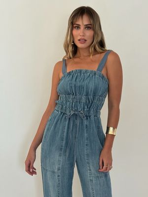 Soft Washed Denim Jumpsuit