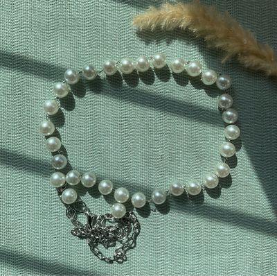 Pearl and Silver Chain Belt