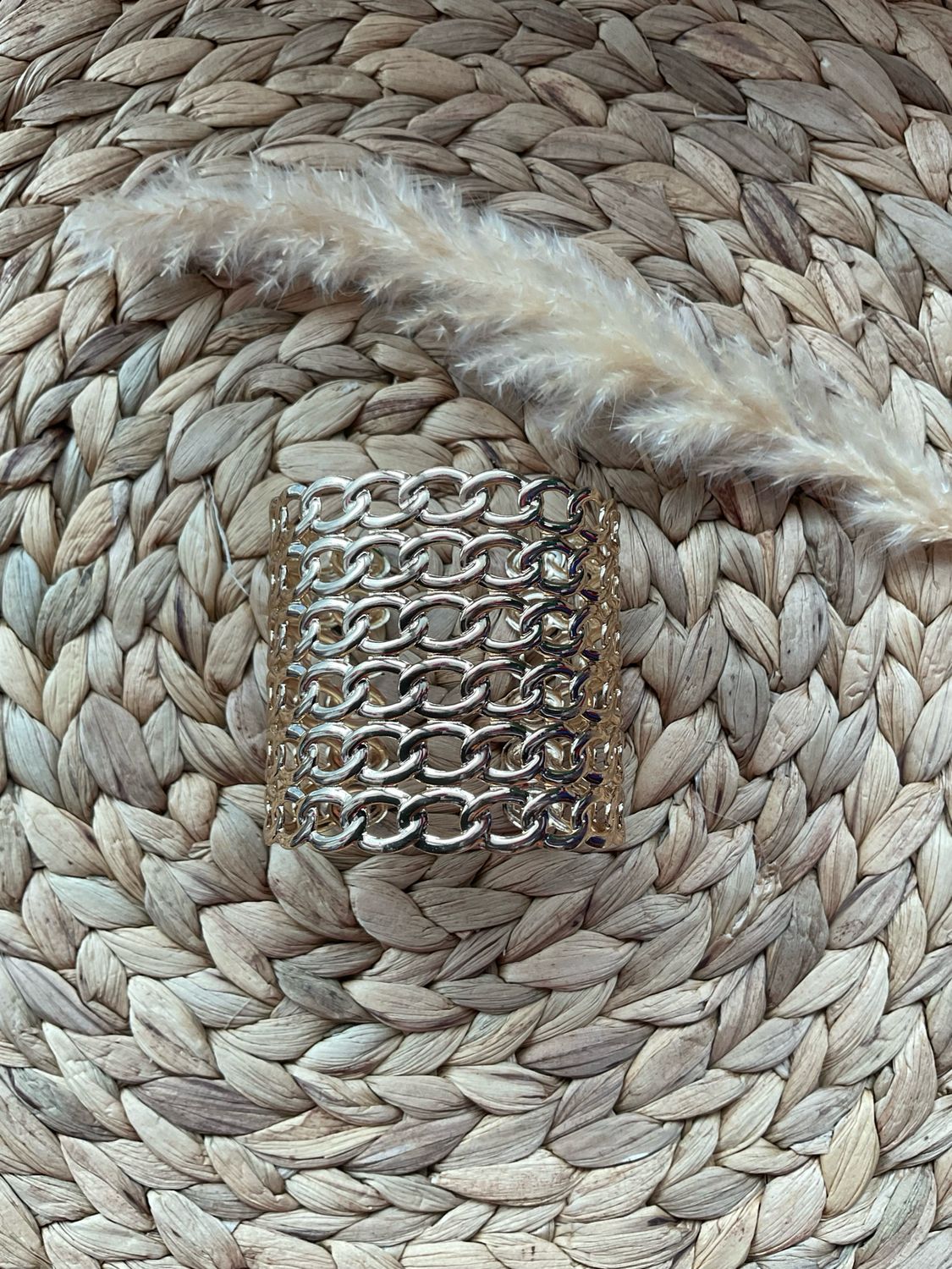 Silver Chain Cuff Bracelet