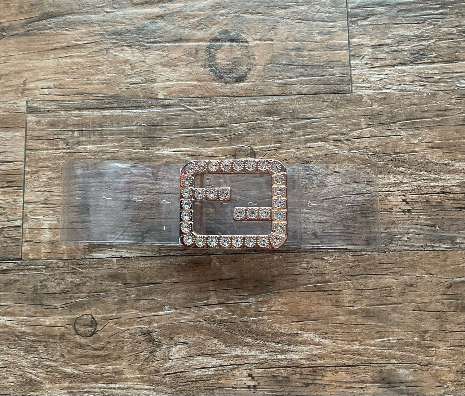 Gold Clear Rhinestone Fendi Inspired Belt
