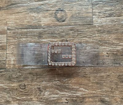 Gold Clear Rhinestone Fendi Inspired Belt