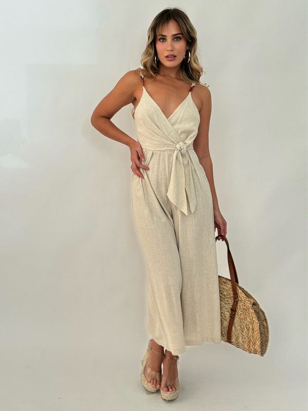 Oatmeal Linen Jumpsuit