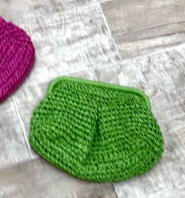 Green Raffia Cloud Handbag