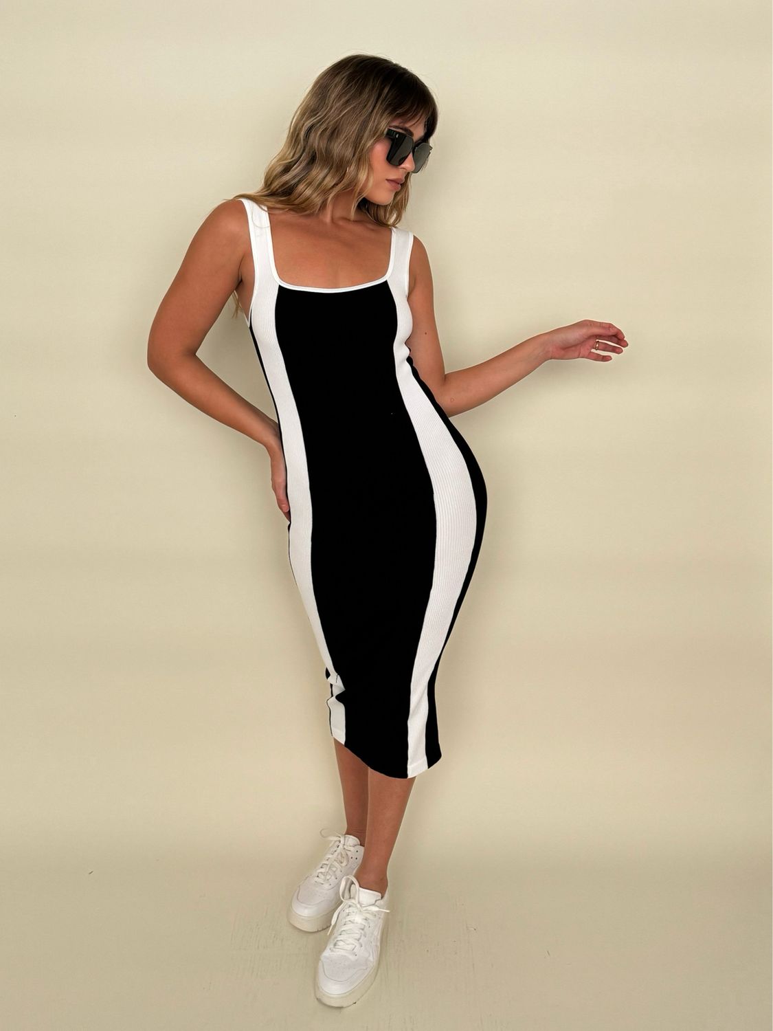 Black & White Silhouette Dress O/S