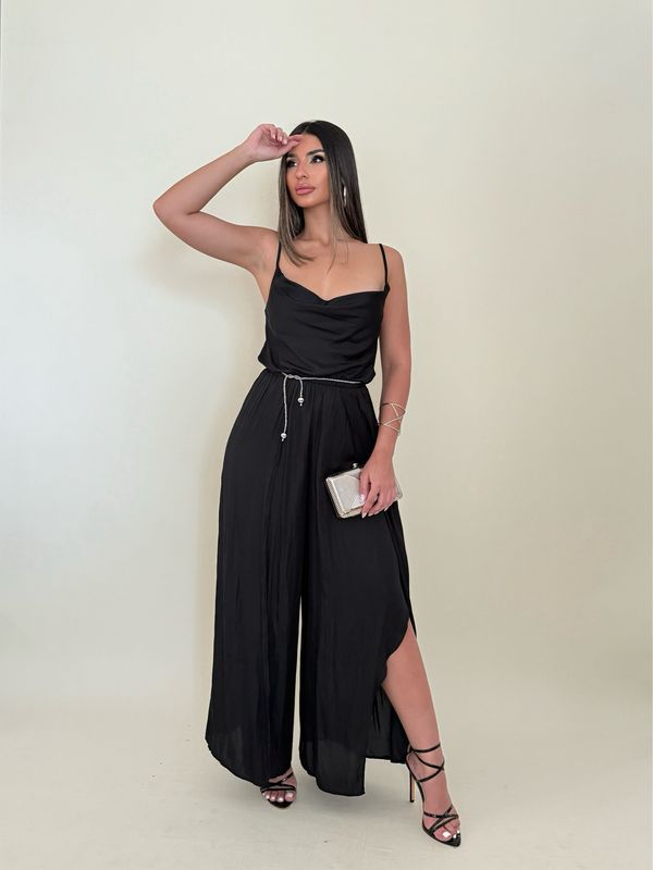 Satin Black Jumpsuit