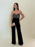 Formal Black Rhinestones Jumpsuit