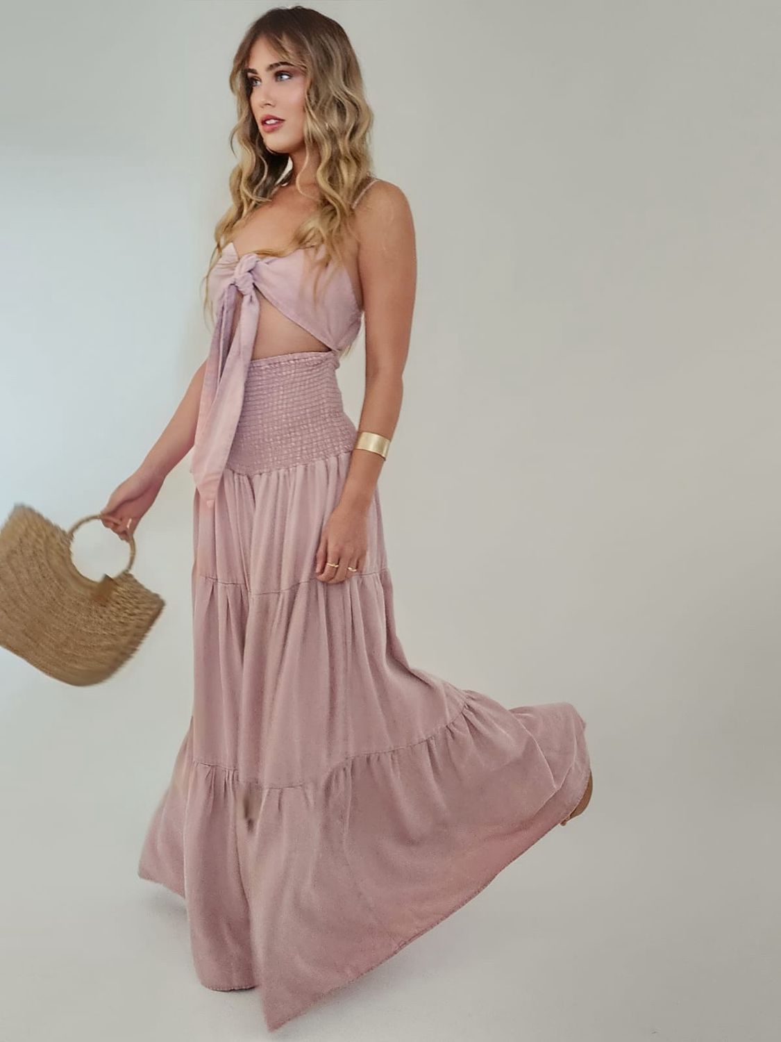 Dusty Pink Boho Jumpsuit