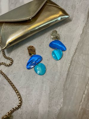 Blue Stone Drop Earrings