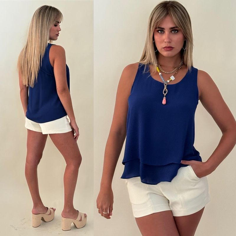 Royal Blue Loose Blouse