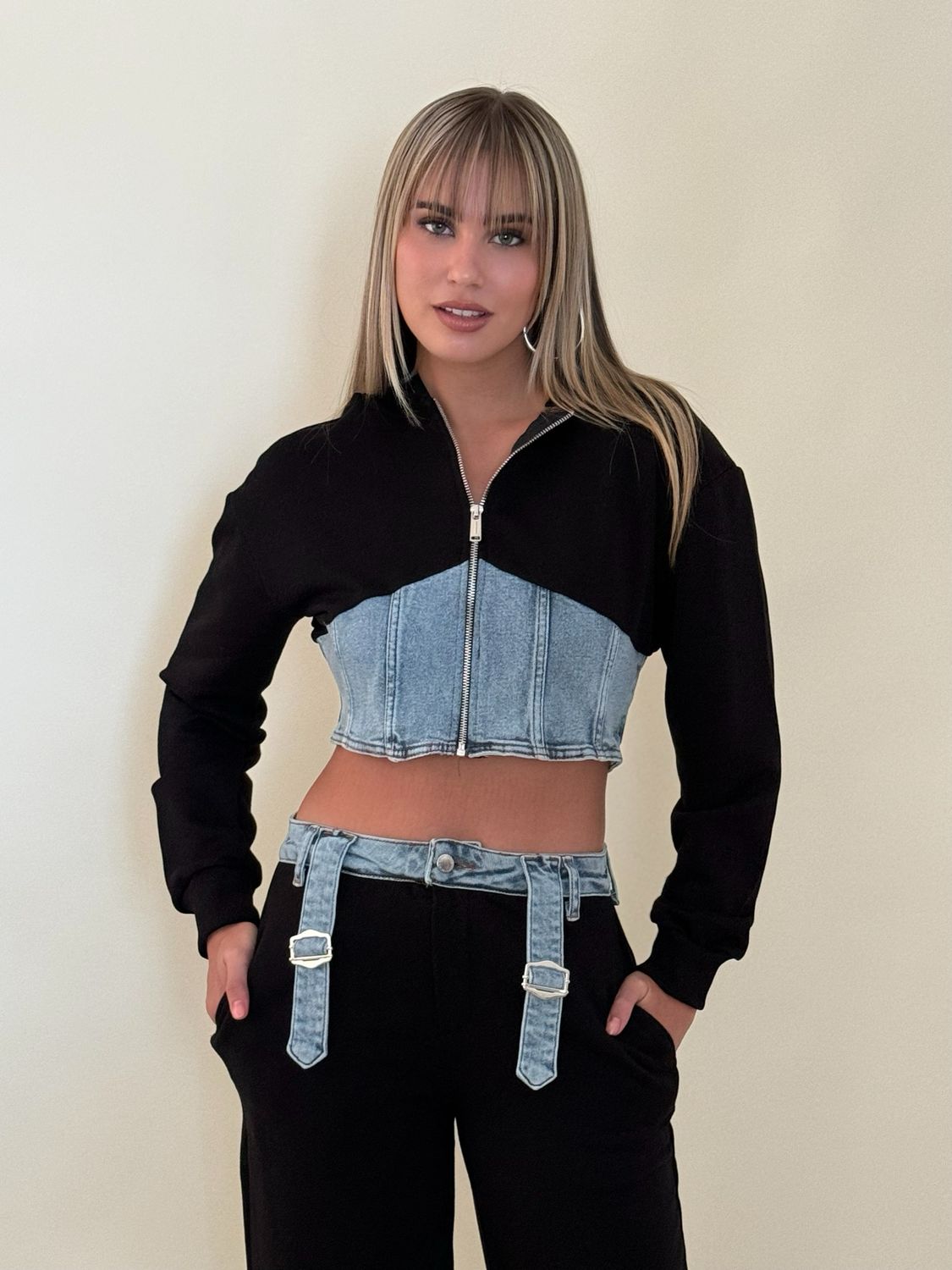 Black Denim Pant & Jacket Set