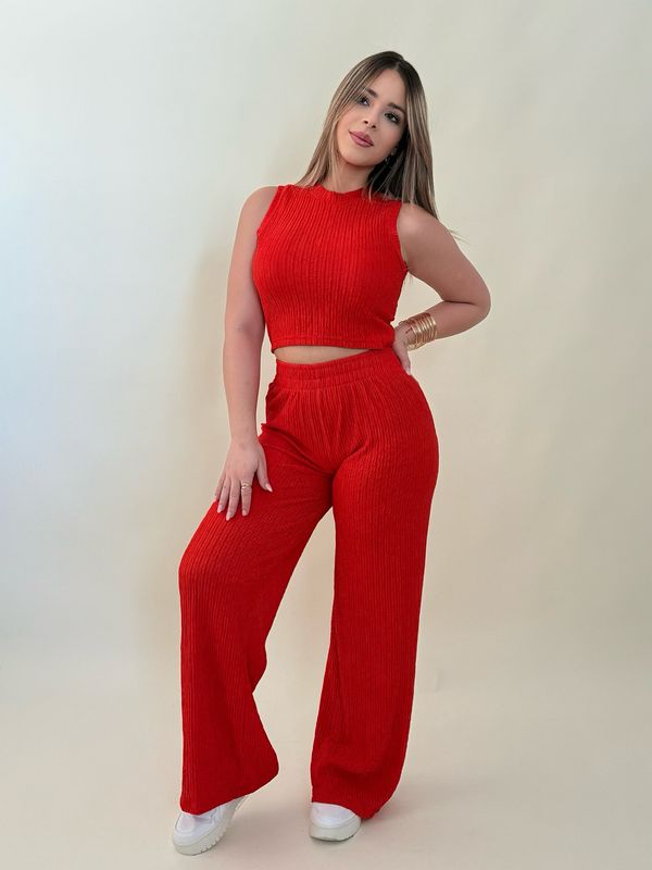 Dark Orange Top & Pants Set