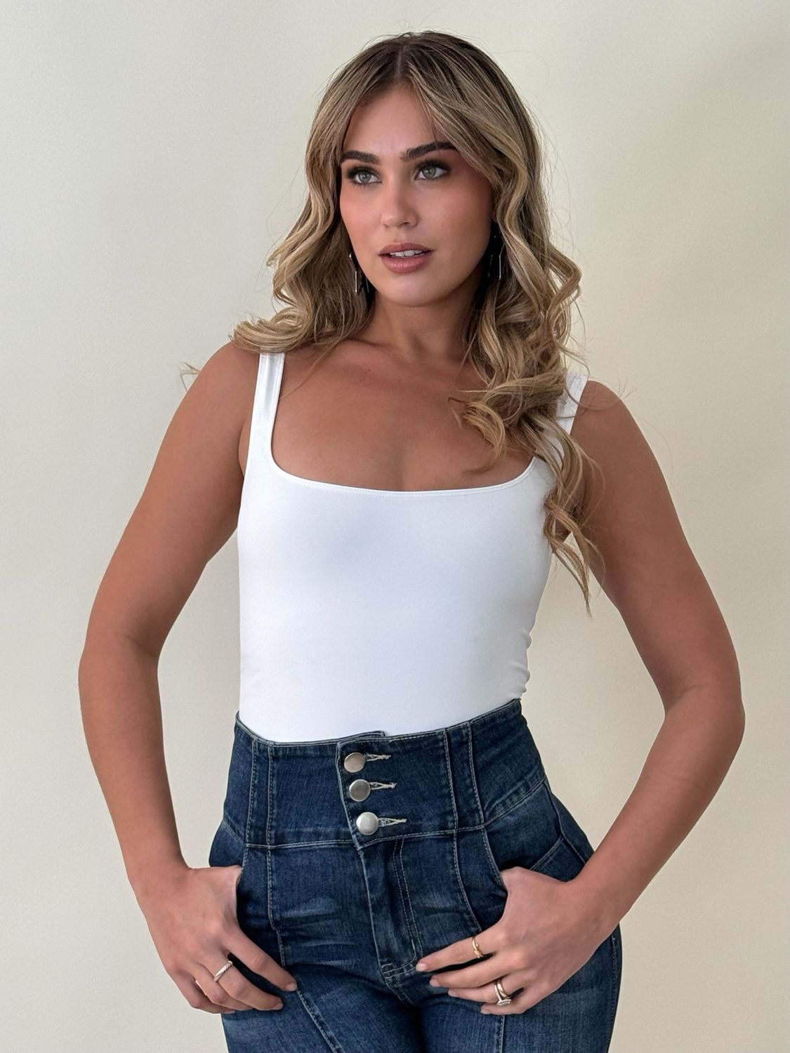 White Basic Bodysuit