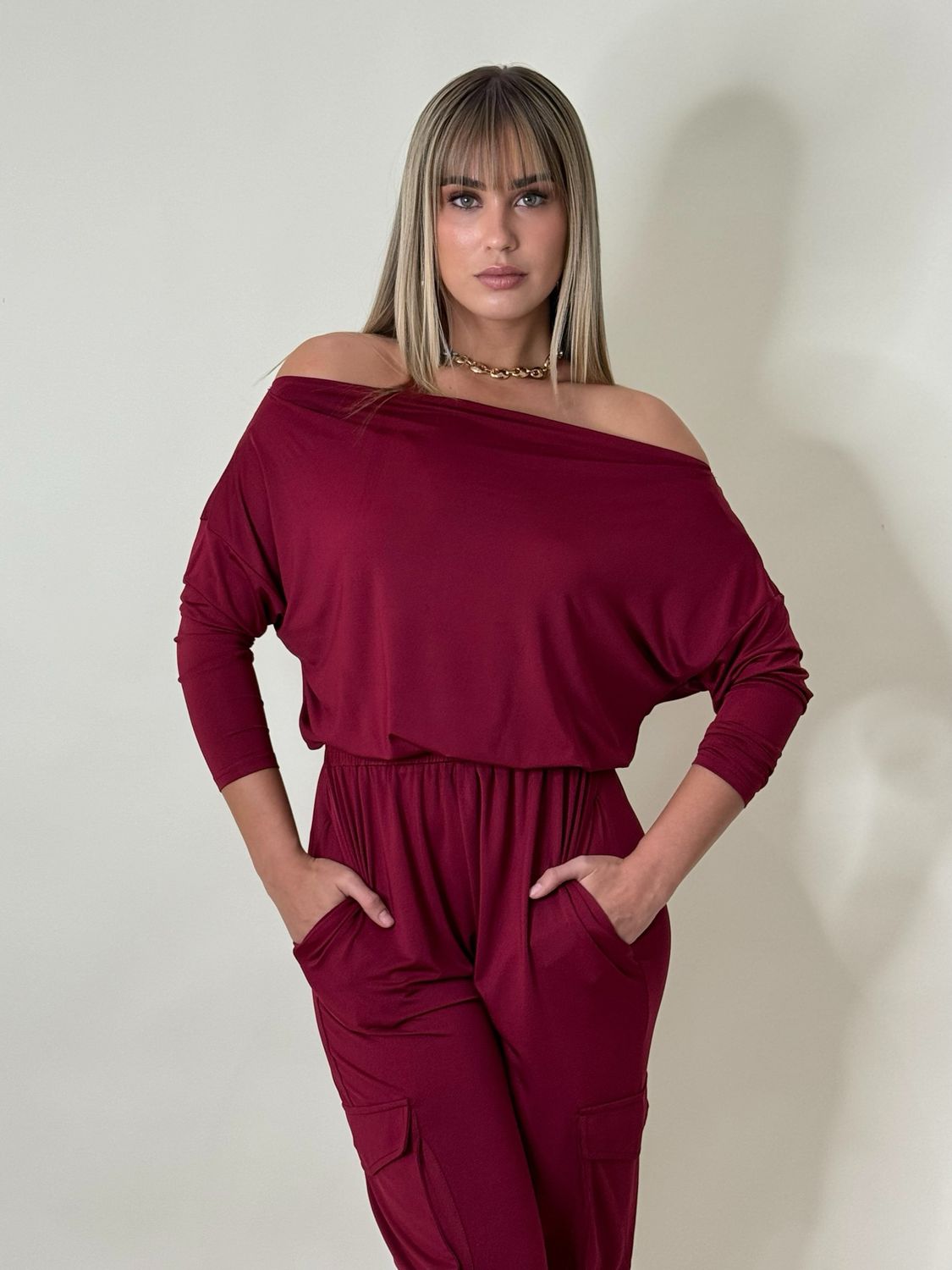 Simply Burgundy Jogger Jumpsuit