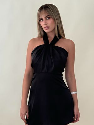 Black Delicate Halter Dress