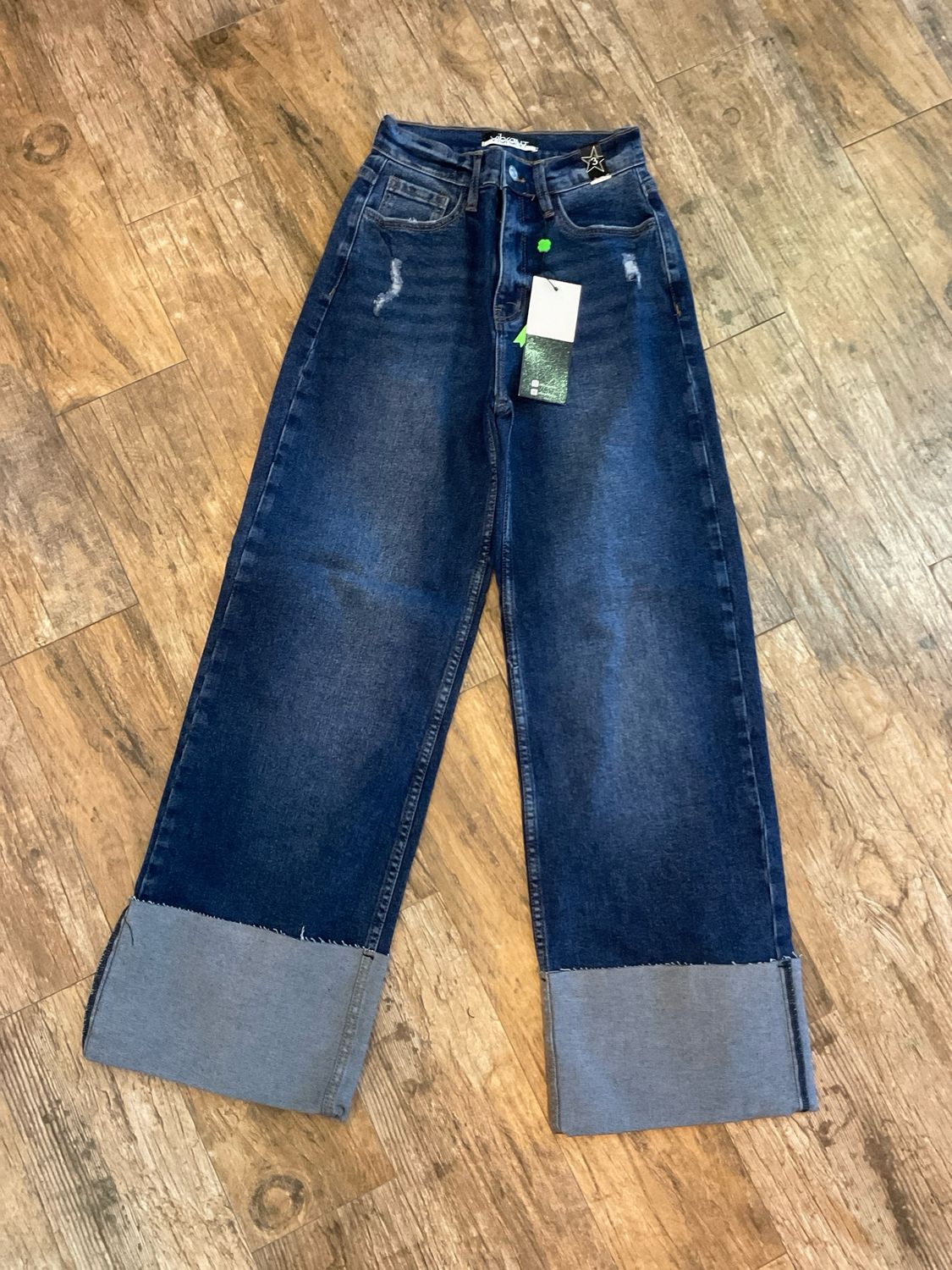 Dark Denim Folded Jeans